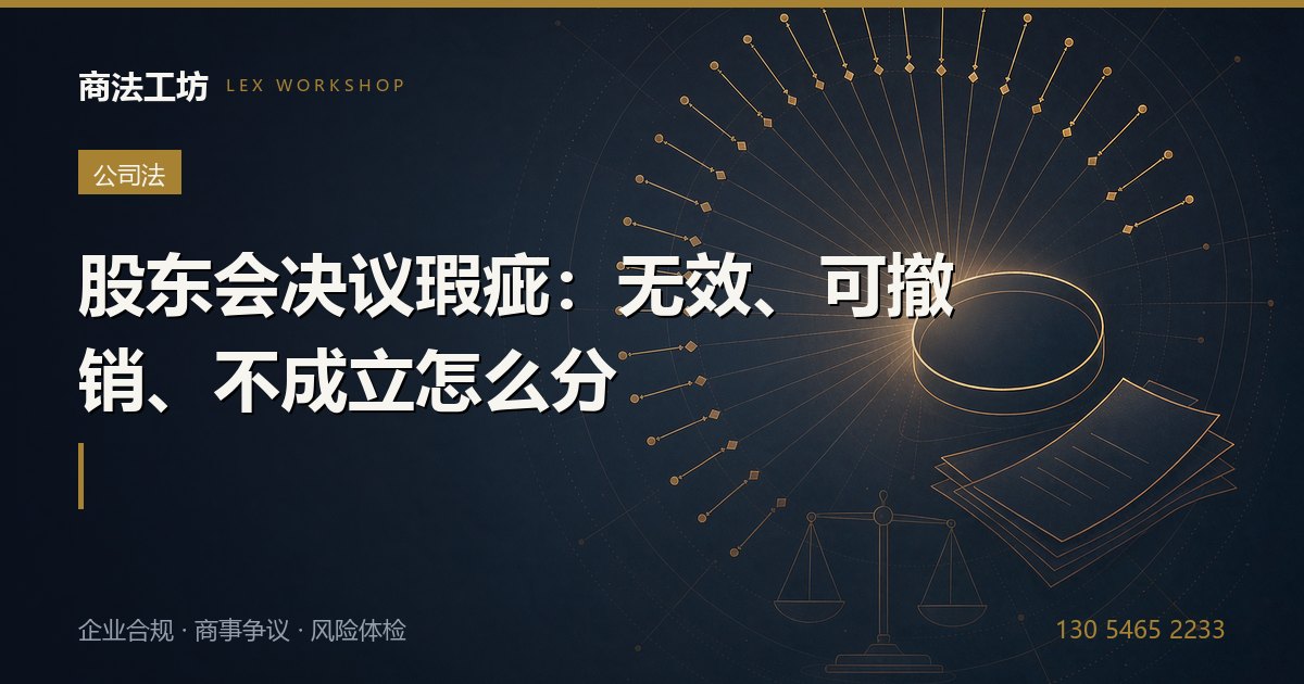 股东会决议瑕疵：无效、可撤销、不成立怎么分
